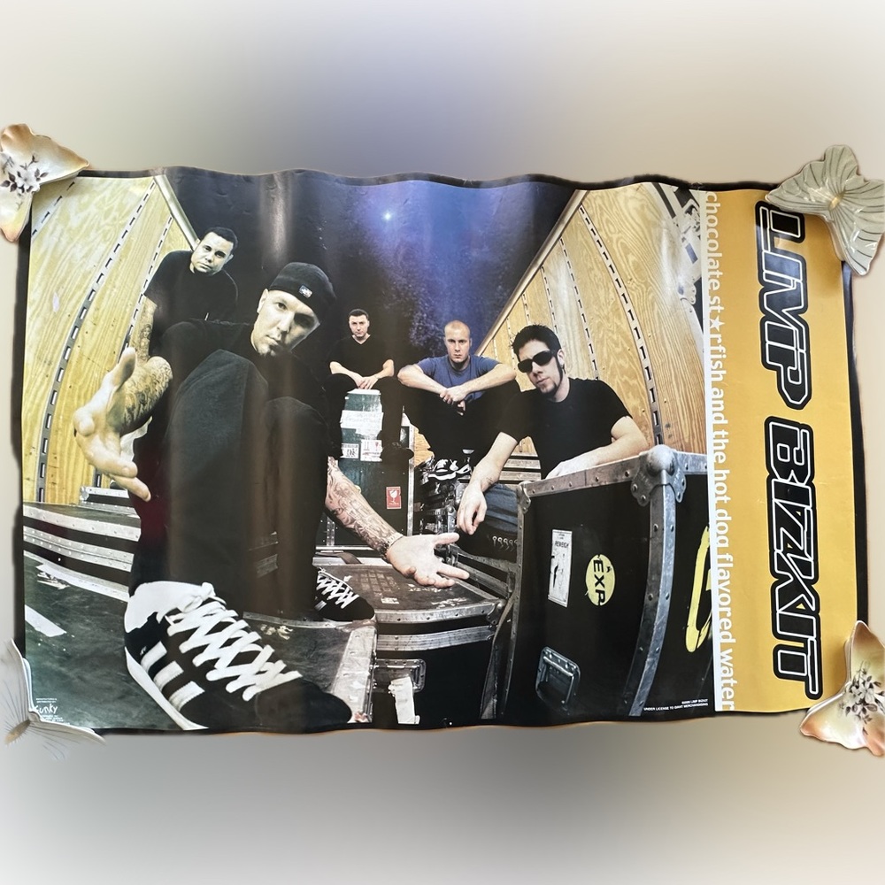 Vintage 2000 Limp Bizkit Chocolate Starfish and hot dog flavored water poster
